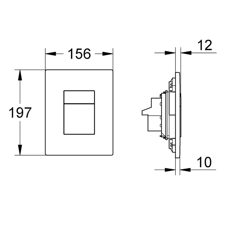 GROHE Skate Cosmopolitan Flush Plate for Concealed Gd2 Cisterns, Water-Saving,