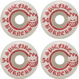 Spitfire Wheels Burners White/Red Skateboard Wheels - 54mm 99a (Set of 4)