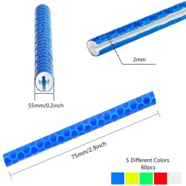 Quixotical 60 Pcs Bicycle Spoke Reflectors, Bike Reflective Spoke, Bicycle Cycle Wheel Spoke Reflectors, Easy Mounting Fit for All Standard Bike Spoke Wheels (5 Colours)