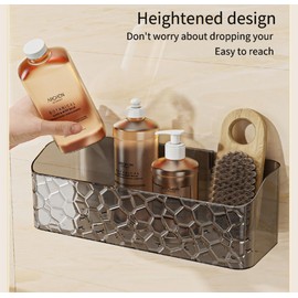 Clear Acrylic Bathroom Organizer, Decorative Water Cube Design, 11.8 x 4.7 inch Storage Shelf (Clear, 1)