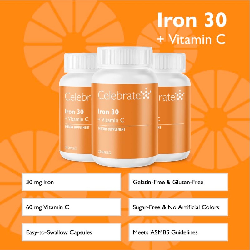 Celebrate Vitamins Iron Supplement with Vitamin C - 30mg Iron,