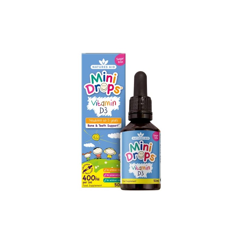 Natures Aid Vitamin D3 Mini Drops for Infants and Children,