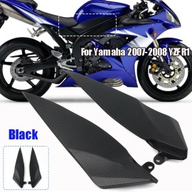 Unbranded For Yamaha YZF R1 2007-2008 Gas Tank Side Trim Cover Panel Fairing Cowl Black
