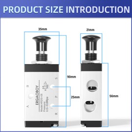 ERGAOBOY 5 Way 2 Position Air Hand Lever Operated Valve, 1/4" BSP Pneumatic Solenoid Valve Manual Control Push-Pull (4R210-08 Valve)