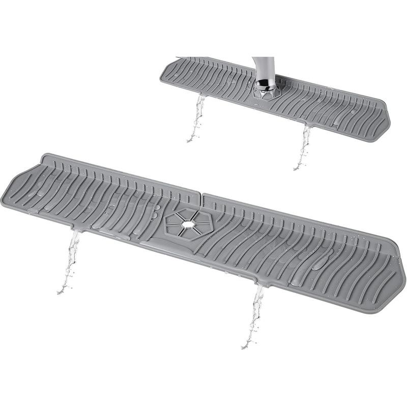 Kitchen Sink Splash Guard, 24in Faucet Mat Splash Catcher, Handle