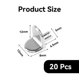 20 Pcs Shelf Support Pegs, L Shape 5mm Cupboard Shelf Pegs Furniture Shelf Brackets Pegs for Closet Wardrobe, Thickened Rack Bracket Nails Pins for Kitchen Cabinet Bookcase Glass Shelves (Silver)