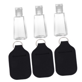 PACKOVE 6Pcs Portable Neoprene Bottle Cover Refillable Perfume Bottles with Black Covers Lightweight Travel Storage for Cosmetics and Fragrance