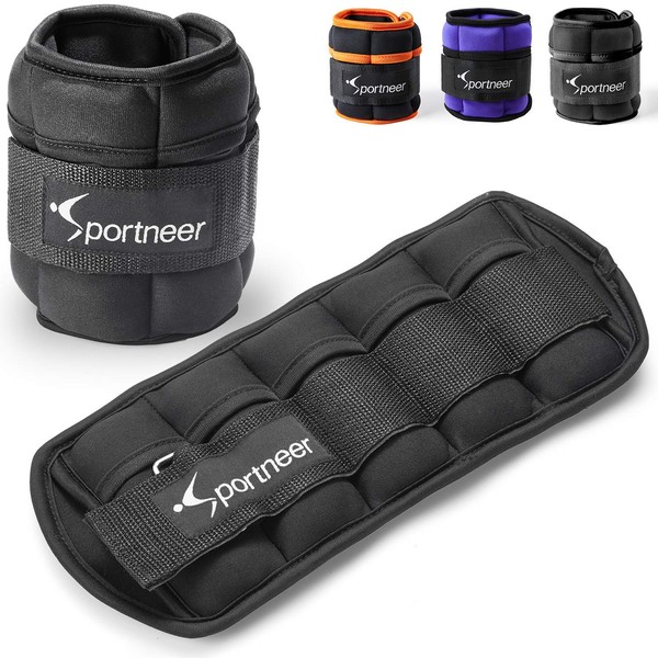 Sportneer Ankle Weights 6.5LBS,Leg Weight Straps for Fitness, Walking, Jogging, Workout,1-6.5 lbs Each Pack, 2 Pack 2-13 lbs (Max 6.5 LBS)