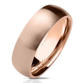 Bungsa Rings for Women and Men - Silver, Rose Gold, Gold, Blue, Black, Matt, Stainless Steel, Elegant Engagement Rings, Friendship Rings and Partner Rings, Stainless Steel, No Gemstone