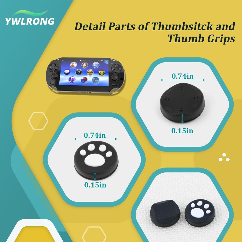 6PCS Thumbsticks for PS Vita PSV 2000 2001 Thumb Stick