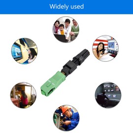 100Pcs SC/APC Fiber Optic Quick Connectors, No Glue/Grinding High Return Loss and Low Insertion Loss, Reusable Embedded Adapters Perfect for FTTH