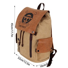 Driflo One Piece Backpack, One Piece School Bag, O-ne P-iece Shoulder Bag, Anime School Bookbag O-ne P-iece Bag Travel Backpack Gift for Teenagers Boys Girls