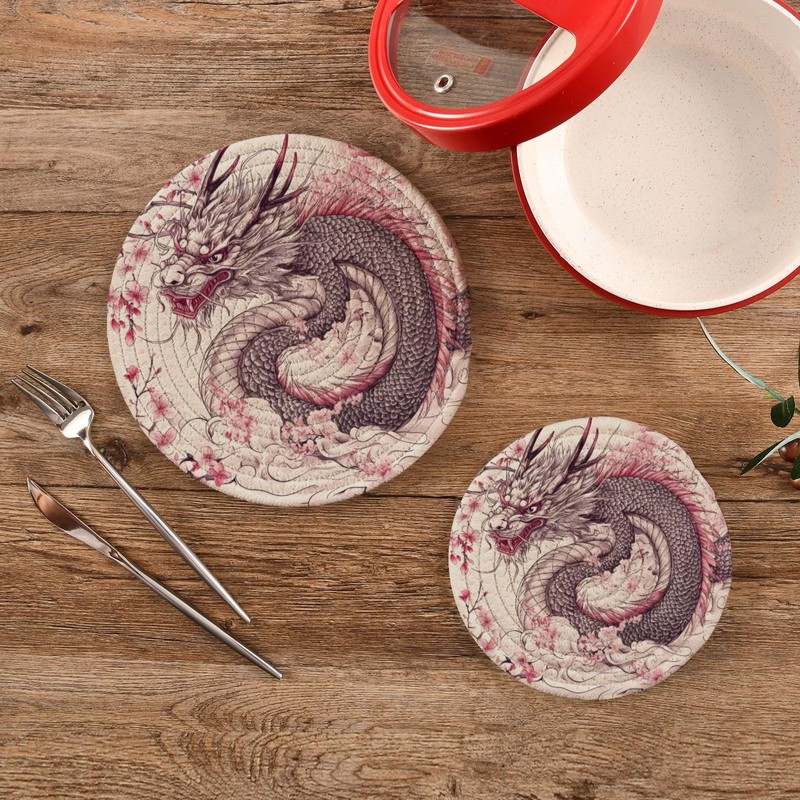 Msyxl Traditional Japanese Dragon Trivets for Hot Dishes, Hot Pots