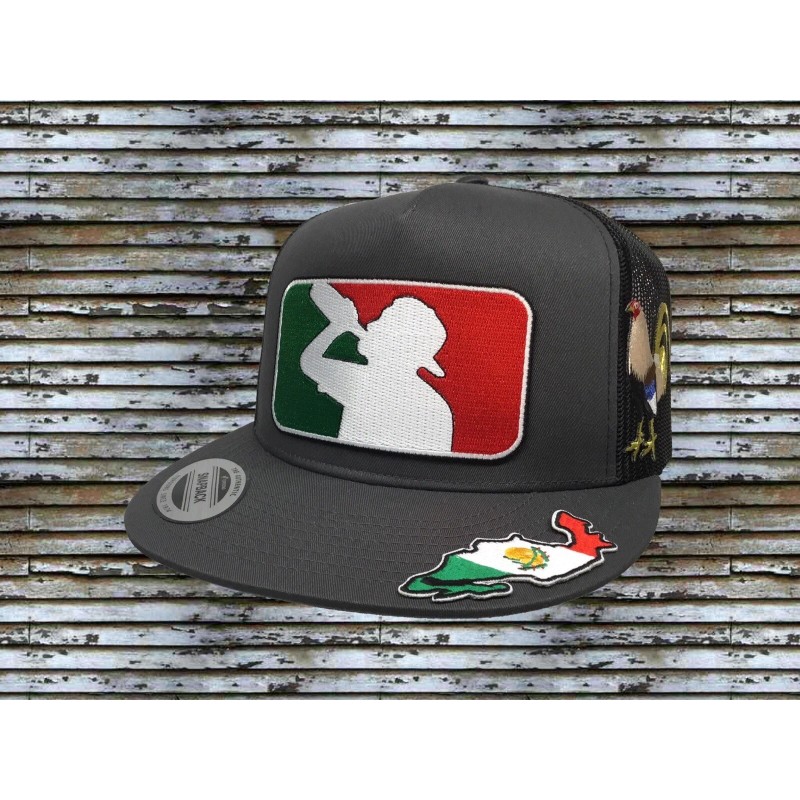 Unbranded El borracho gallo mapa Hat dark Grey mesh 3