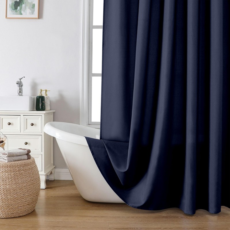 OVZME Zora 78 Inch Shower Curtain Set with 12 Plastic