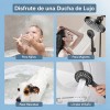 Regadera Negro Monomando Tipo Lluvia Alta Presióna Acabado Ducha Mate