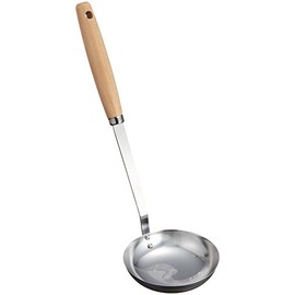 Endoshoji Professional Olive Ladle, Stainless Steel / Natural Wood, Made in Japan
