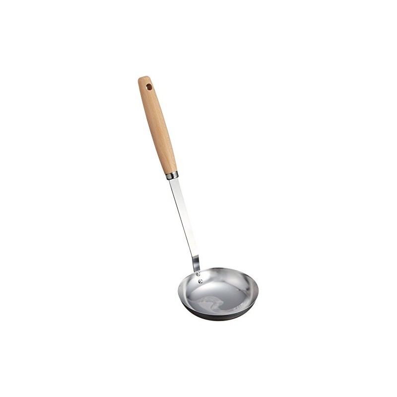 Endoshoji Professional Olive Ladle, Stainless Steel / Natural Wood, Made