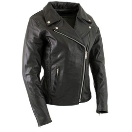 Milwaukee Leather Women's Classic Premium Leather Motorcycle MC Style Riding Jacket - Small