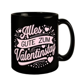 Alles Gute zum Valentinstag mit rosa Herzen Tasse Perfekter Kaffeebecher für Romantiker – Spruch und Design mit Herz