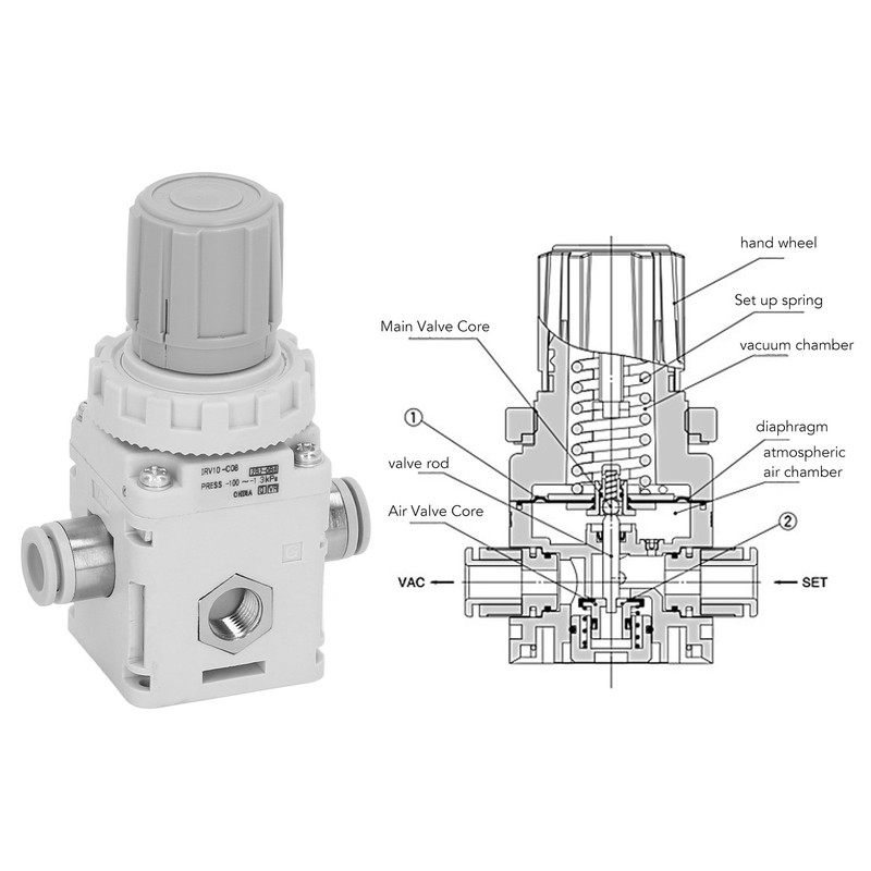 Air Pressure Regulator with Bracket Digital Pressure Gauge Pneumatic Vacuum