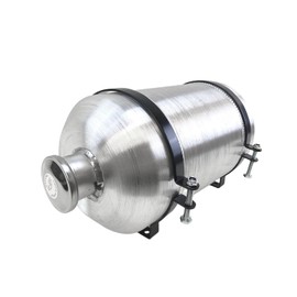 JSD 2.9 Gallon Overall 8" x 14" Aluminum Round Small Fuel tank Spun Fuel Gas Tank Cell + Bracket Vertical Fill 1/4" NPT