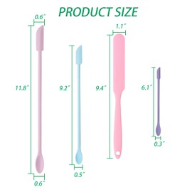 4 Pcs Beauty Spatula Set, Mini Small Large Makeup Spatula for Cosmetics, Lotion, and Facial Products, Silicone Spatula for Kitchen Jars, Waxing and Hair Removal