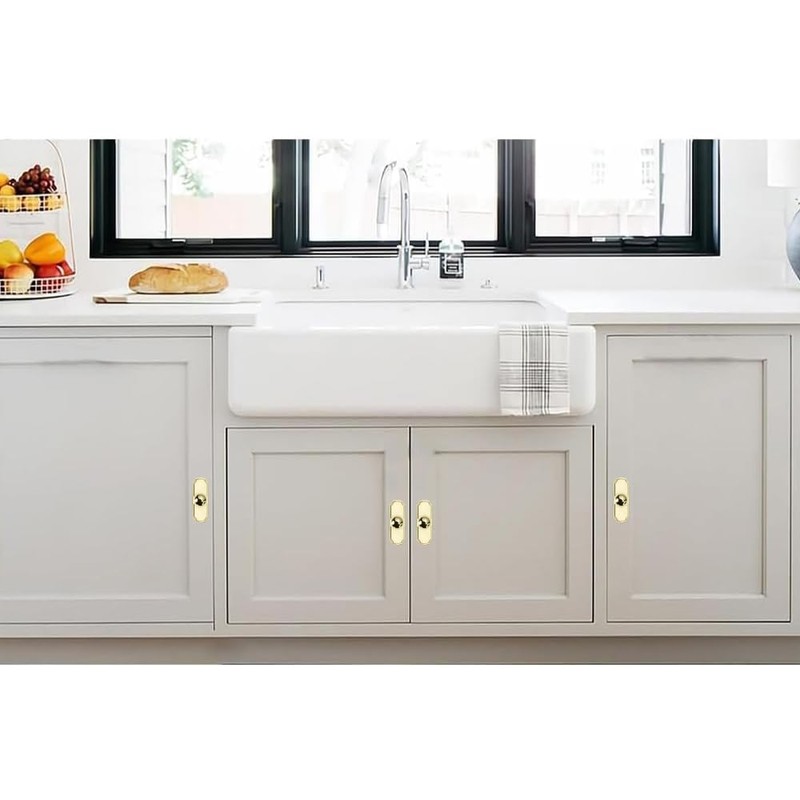 khtumeware 10-Pack Heavy Duty Solid Backplate for Cabinet Knobs Polished