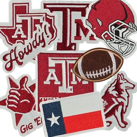 9 Pcs Texas Football Iron on Patches for Hats, Backpacks, Jean and Jackets, Perfect for Both Men and Women