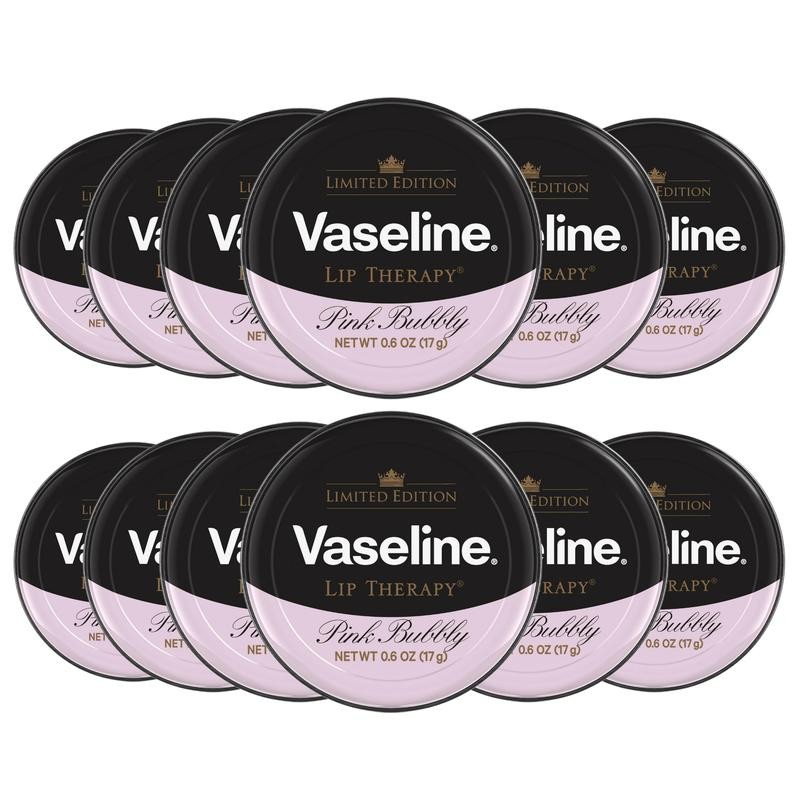 Vaseline Lip Therapy Pink Bubbly Lip Balm Tin, 0.7 Oz