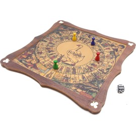 Game of Goose, traditional wooden board game
