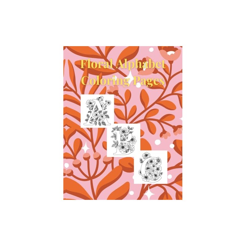 Floral Alphabet: Coloring Pages