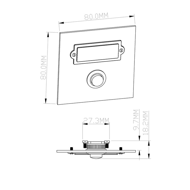 HUBER Flush-Mounted Bell Push Single Stainless Steel Door Bell Push