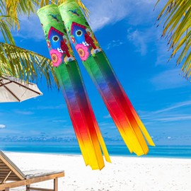 2pcs Windsock 40 Windsock Durable Outdoor Hanging, 40 Inch Seasonal Farmhouse Yard Garden Outside Decoration