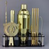 14-Piece Cocktail Shaker Set Bartender Kit with Black Stand, Bar
