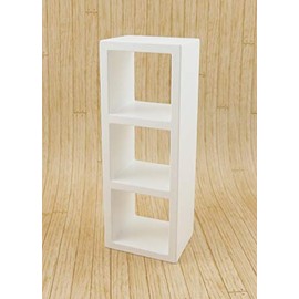 Melody Jane Dolls house 3 Cube Display Unit Modern White Shelves Bookcase 1:12