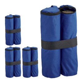Relaxdays Gazebo Sandbags, Set of 4, Oxford Fabric, for Filling with Sand, Weighted Party Tents, Weight Bags, Blue
