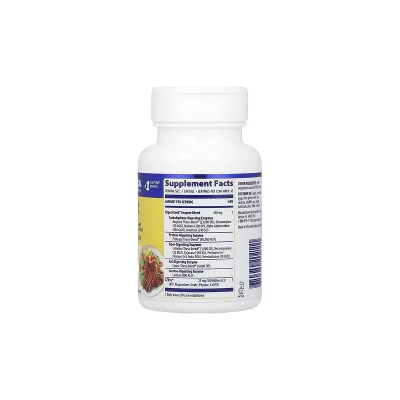Enzymedica Digest Goldtm Con Atpro® 45 Cápsulas Sabor Sin Sabor