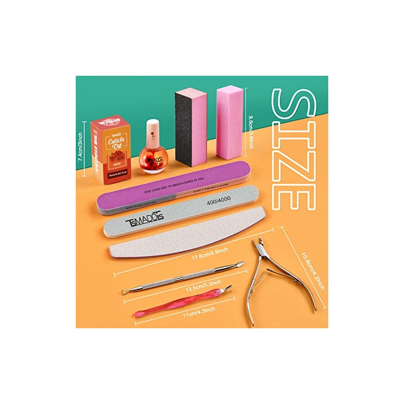 Professional Nail Care Kit with Cuticle Oil and Buffing Tools