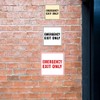Square Emergency Exit Only Sign with Adhesive Tape, Mounts On