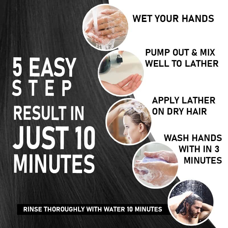 Hair Colour Shampoo Natural Black 2.0, 100% Grey Coverage, 400