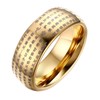 Rockyu Men's Tungsten Ring, Engraved, Heart Sutra, Buddha Sutra Ring,