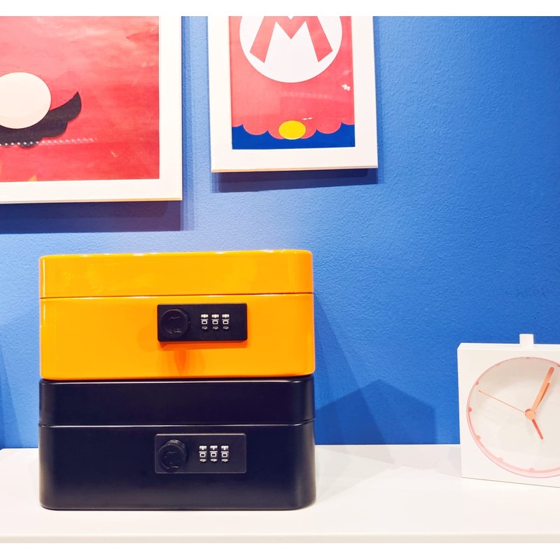 Cash Box with Money Tray and Combination Lock Metal Money