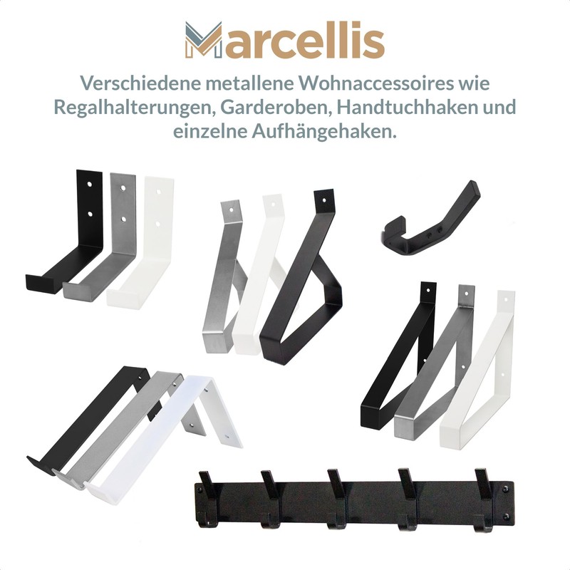 Marcellis Premium Coat Hook, Stainless Steel, 6 Hooks, Wall Hook