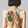 Nirbffo Large Temporary Tattoos Peacock Flowers Legs Arm Belly Back