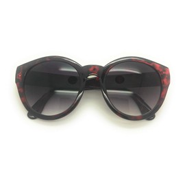 Women's Bifocal Reading Sunglasses Oversized Cat Eye Fashion Readers Sun Glasses (Red, 3.0)