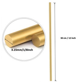 Comonc 8 Pcs B Round Stock Lathe Bar Stock Kit Stock Solid Brass Rod 1/8 Inch in Diameter 12 Inch in Length