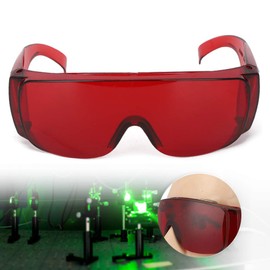 Lazmin112 Laser Safety Glasses with 80% Light Filtering, Reduces the Strain of Red, Blue and Blue Purple Light, Two Colour Options, Includes Glasses Case (Red)