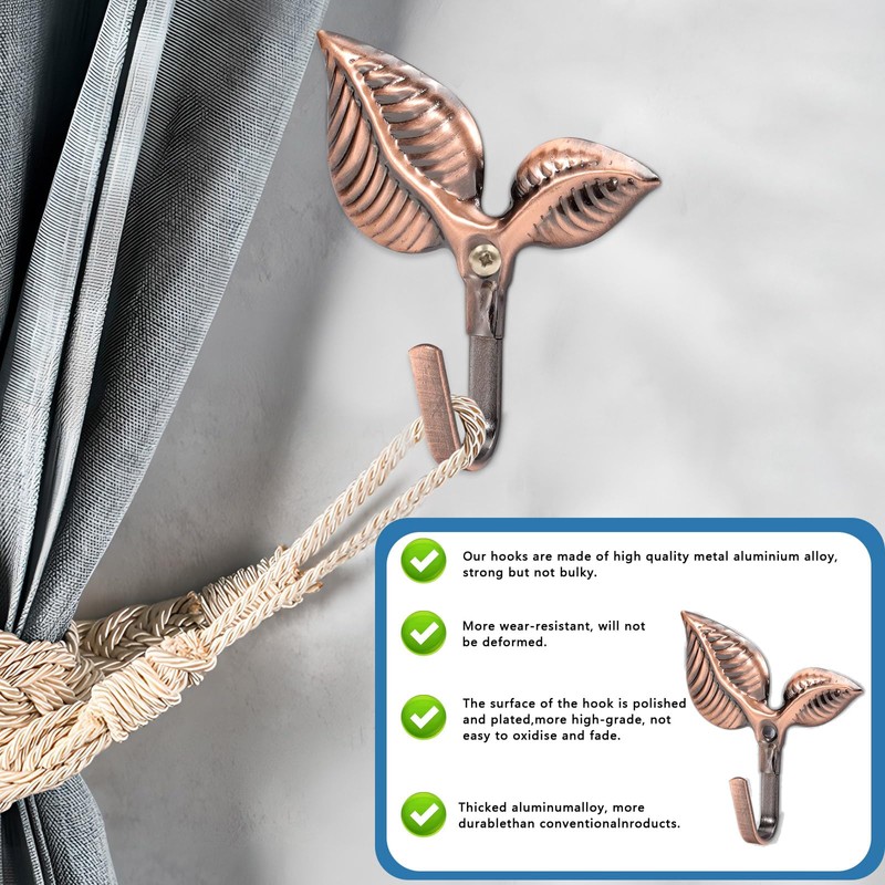 4 Pieces Metal Curtain Holdbacks Curtain Hooks for Curtains Wall