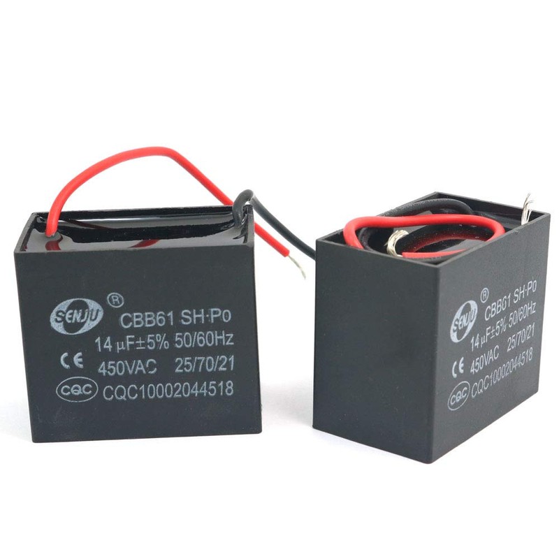 DollaTek 2Pcs CBB61 14uF 450V AC 50/60Hz Air Conditioner Fan